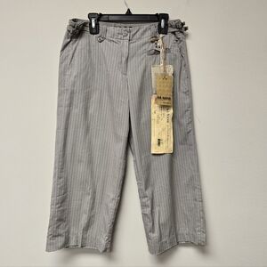 Da-nang Pinstripe Silk Blend Crop Pants Grey XS